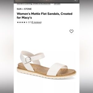 Great condition Macy’s woman sandals color white size 10! W/ straps on the side